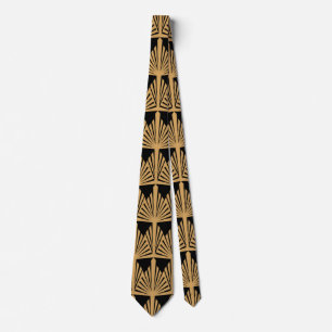 Gold and Black Art Deco Pattern Tie