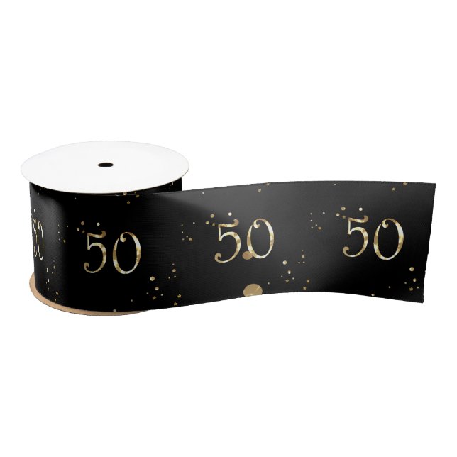 Gold and black , austratia , 50 satin ribbon (Spool)