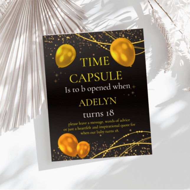 "Gold and Black Baby First Birthday Time"  Poster (Creator Uploaded)