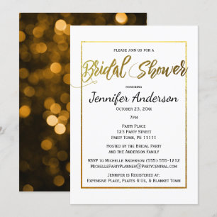 Gold and Black Bridal Shower Invitation