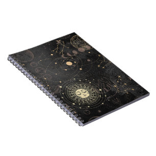 Gold and Black Celestial Bodies Notebook