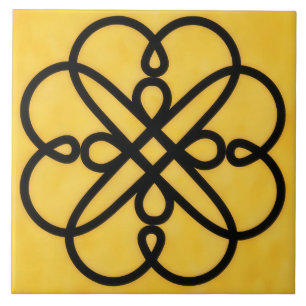 Gold and Black Celtic Style Symbol Tile
