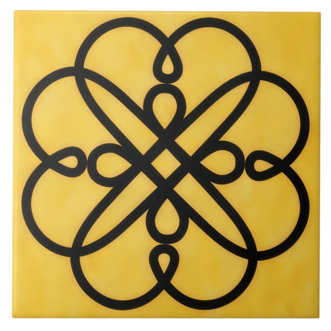 Gold and Black Celtic Style Symbol Tile (Front)