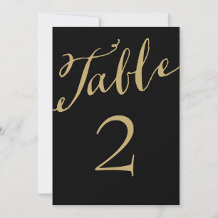 Gold and Black Chic Calligraphy Table Numbers
