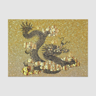 Gold and Black Chinese Dragon Tissue Paper