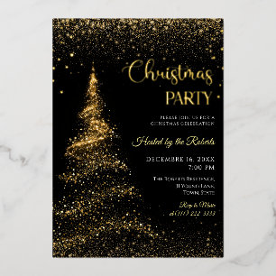 Gold and Black Christmas Holiday Party  Foil