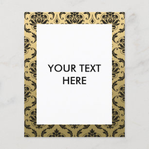 Gold and Black Classic Damask