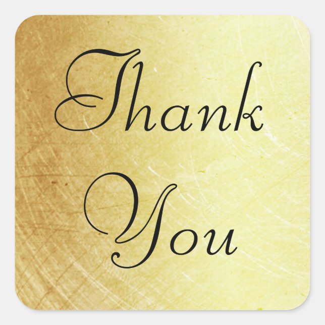 Gold and Black Classic "Thank You" Stickers (Front)