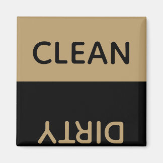 gold and black clean dirty reversible dishwasher magnet