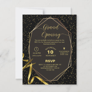 Gold and Black Corporate Grand opening Invitation