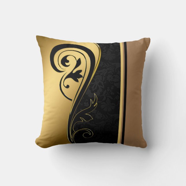 Gold and Black Cushion (Front)