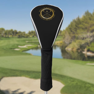 Gold And Black Custom Golf Club Name Personalised Head Cover