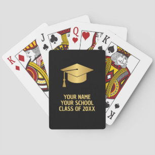 Gold and Black Custom Graduation Playing Cards