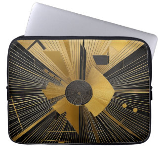 Gold and Black Design Laptop Sleeve