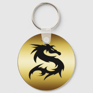 GOLD AND BLACK DRAGON KEY RING
