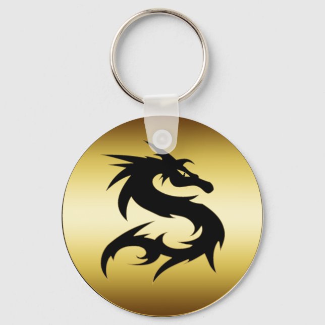 GOLD AND BLACK DRAGON KEY RING (Front)