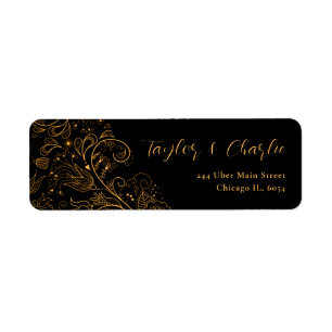 Gold and Black Elegant Floral Wedding