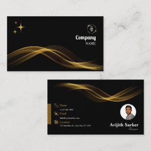 Gold And Black Elegant Modern Personalised Business Card