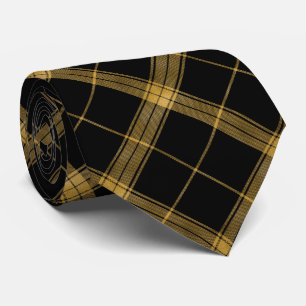 Gold and Black Elegant Plaid Tie
