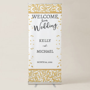 Gold and Black Elegant Style Wedding Retractable B Banner