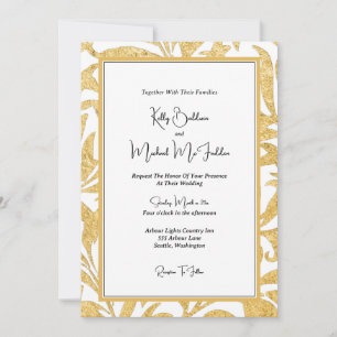 Gold and Black Elegant Wedding Invitation