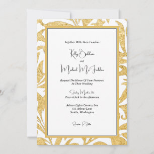 Gold and Black Elegant Wedding Invitation