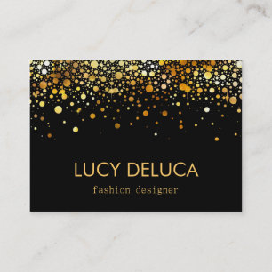 Gold and Black Fake Foil Glitter Business Card