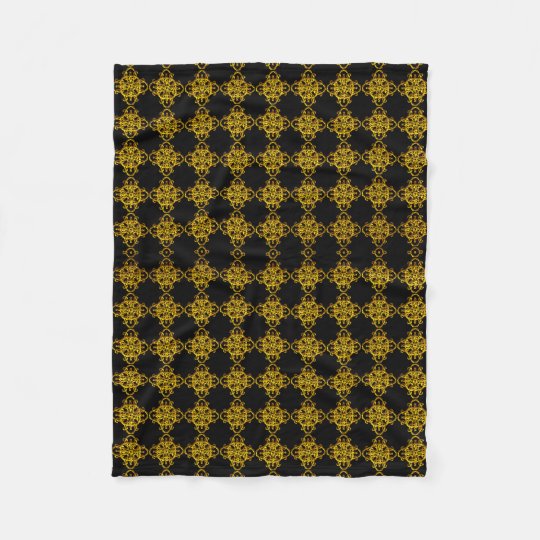 Gold And Black Fleece Blanket Zazzle.co.uk