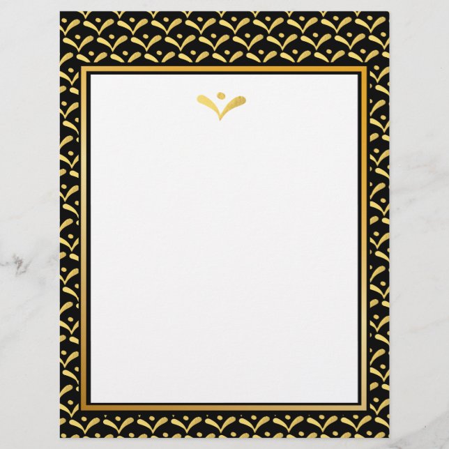 Gold and black foil letterhead (Front)