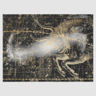 Gold and Black Galaxy Star Map Series Design 7 Tissue Paper