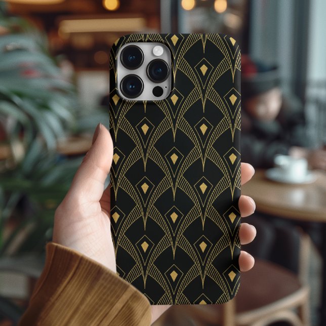 Gold and black geometric pattern Case-Mate iPhone case (Creator Uploaded)
