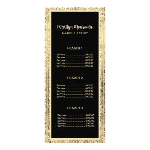 Gold and Black Glam Beauty Salon Rack Card