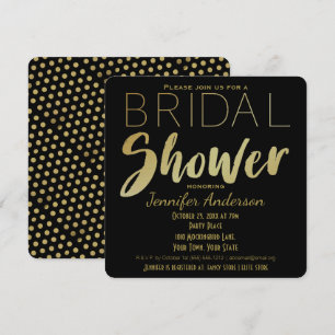 Gold and Black Glamour Theme Bridal Shower Invitation