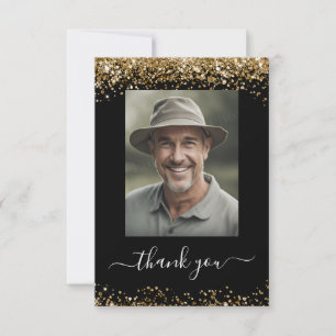 Gold and Black Glitter Thank You photo
