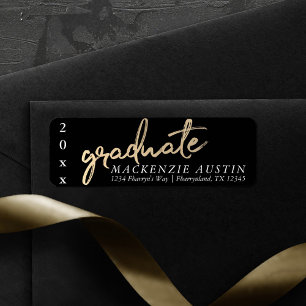 Gold and Black Graduate Return Address