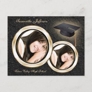 Gold and Black Graduation Announcement