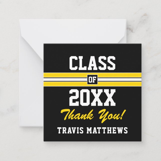 Gold and Black Graduation Custom Congratulations N Card (Front)