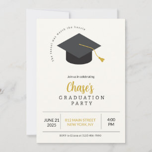 Gold and Black Graduation Party Invitation