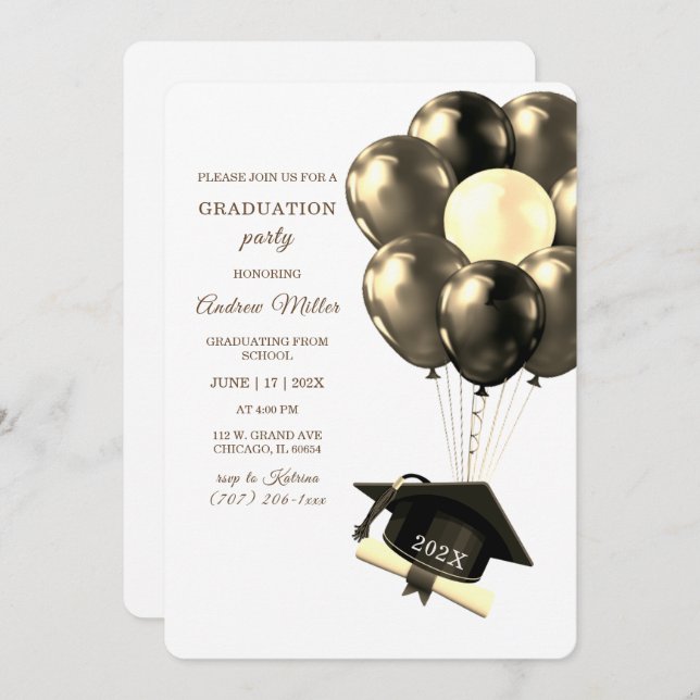 Gold and Black Graduation Template (Front/Back)
