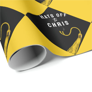 Gold and Black Graduation Wrapping Paper