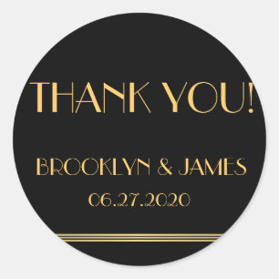 Gold And Black Great Gatsby Wedding Stickers
