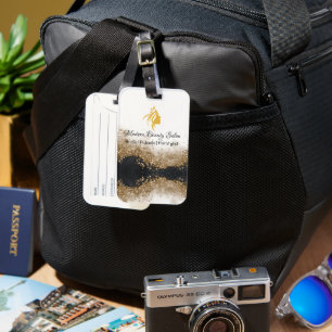 Gold and black Hairstylist Salon Luggage Tag