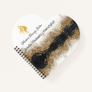 Gold and black Hairstylist Salon Notebook