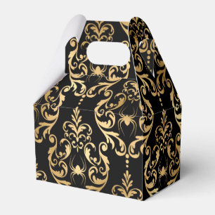 Gold and Black Halloween Damask Favour Box