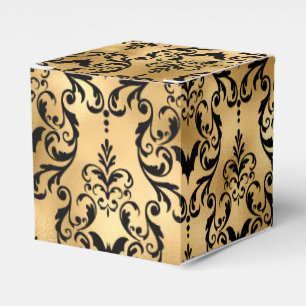Gold and Black Halloween Damask Favour Box
