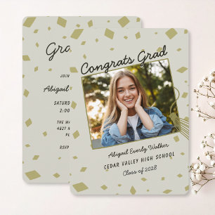 Gold and Black Hand Drawn Doodle Grad Invitation