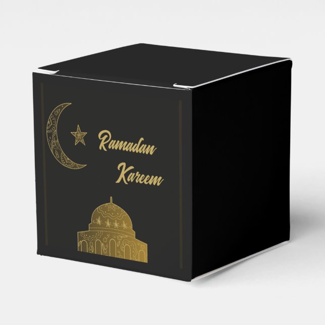  Gold and Black Happy Ramadan Kareem 2024 Favour Box (Front Side)