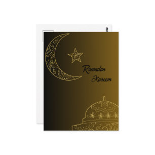  Gold and Black Happy Ramadan Kareem 2024 Postcard