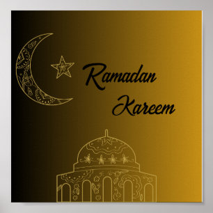 Gold and Black Happy Ramadan Kareem 2024 Poster