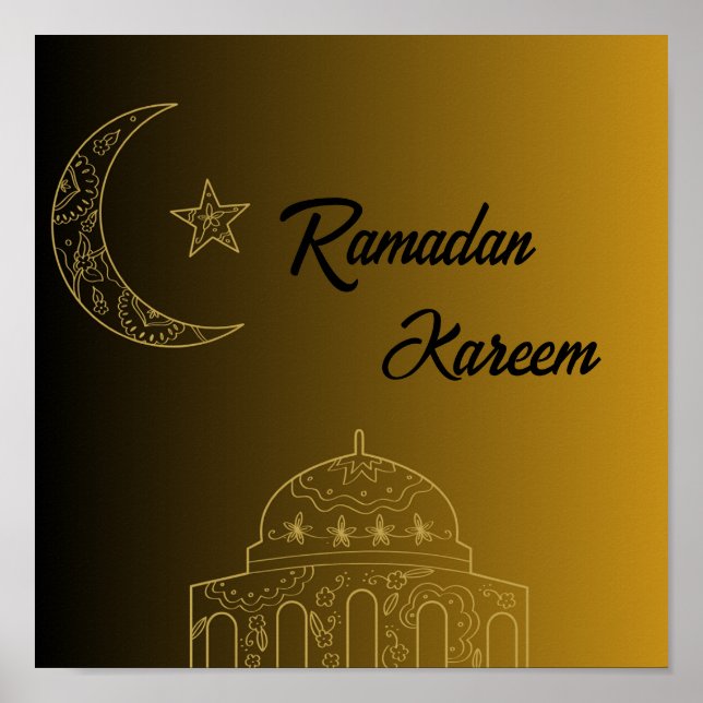  Gold and Black Happy Ramadan Kareem 2024 Poster (Front)